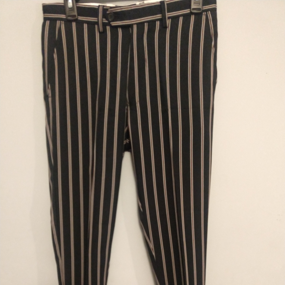 Wide set stripe skinny fit trousers